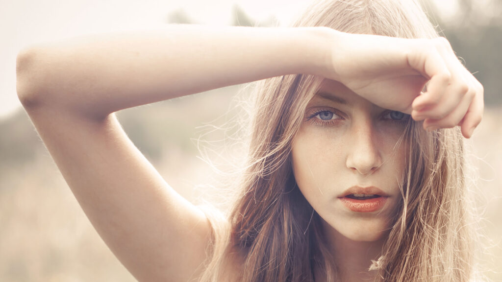 Portrait of sexy blonde